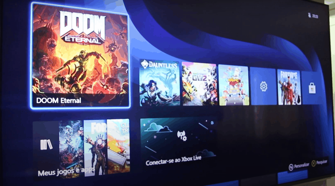 interface e sistema operacional do novo Xbox